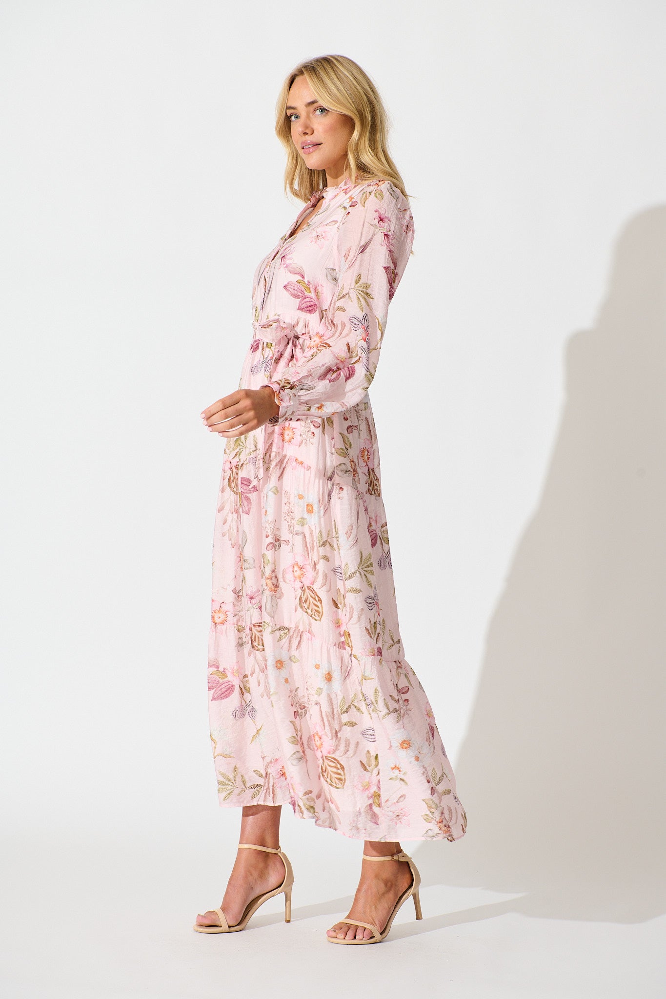 Whisper Maxi Dress in Pink Floral