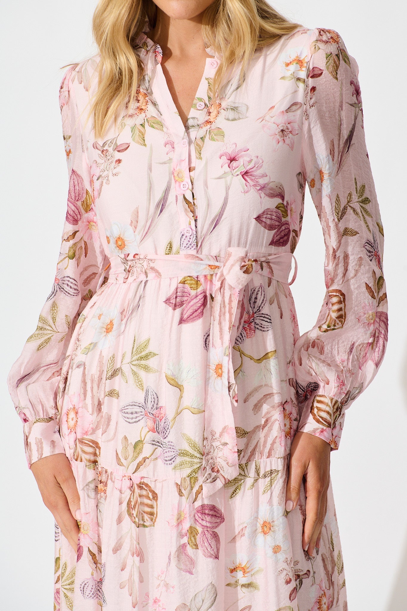 Whisper Maxi Dress in Pink Floral