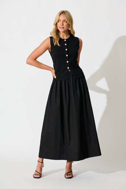 Naomi Knit Vest In Black