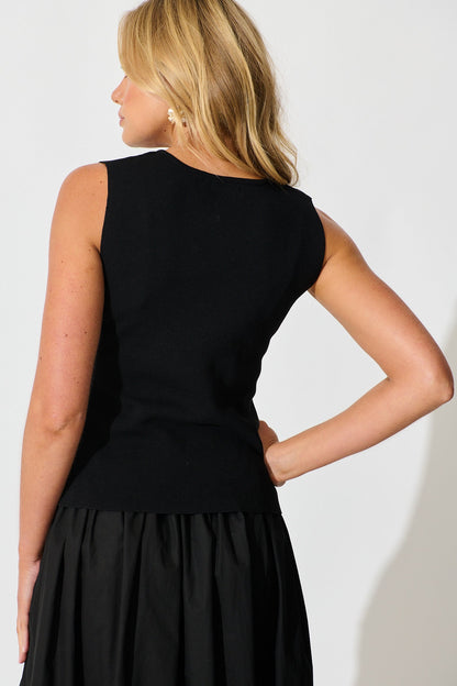 Naomi Knit Vest In Black