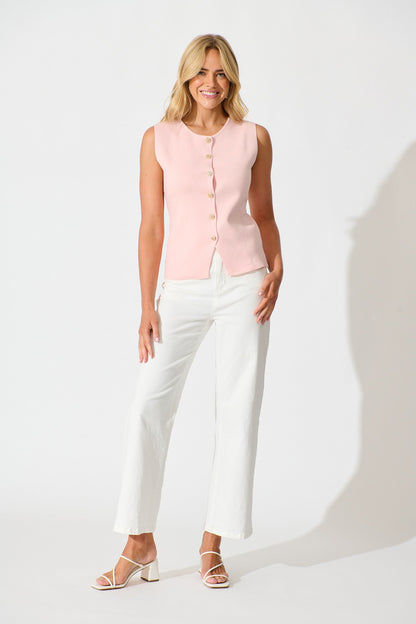 Naomi Knit Vest in Pink