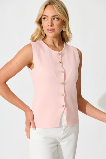 Naomi Knit Vest in Pink