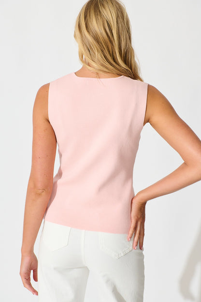 Naomi Knit Vest in Pink