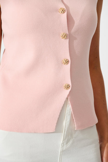 Naomi Knit Vest in Pink