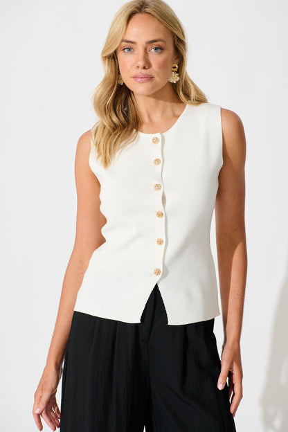 Naomi Knit Vest In White