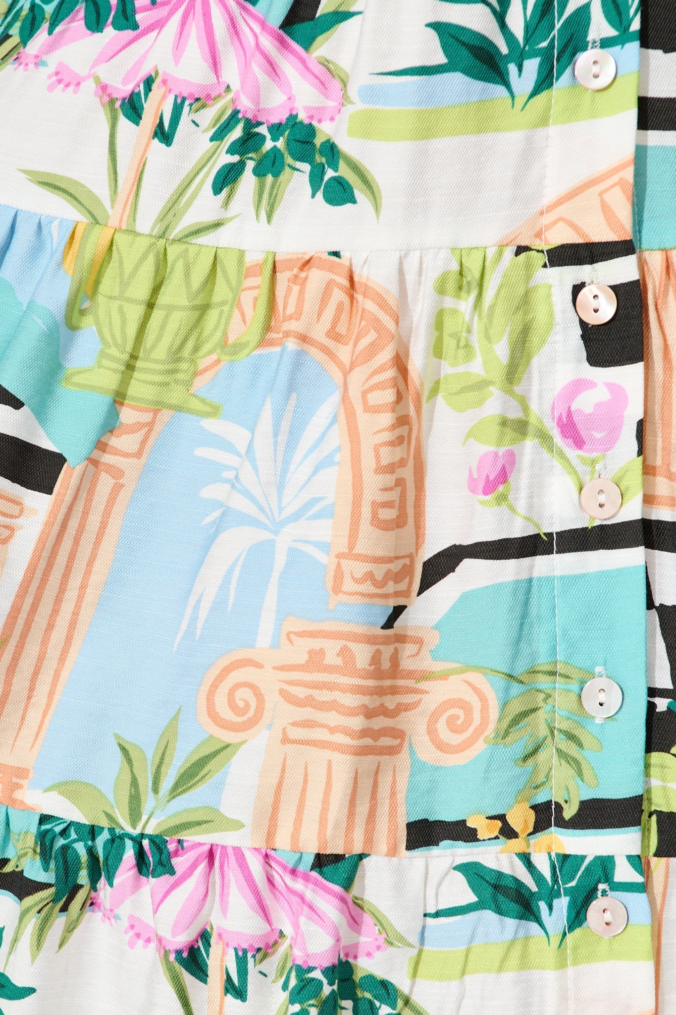 Esmarie Dress in White Multi Print