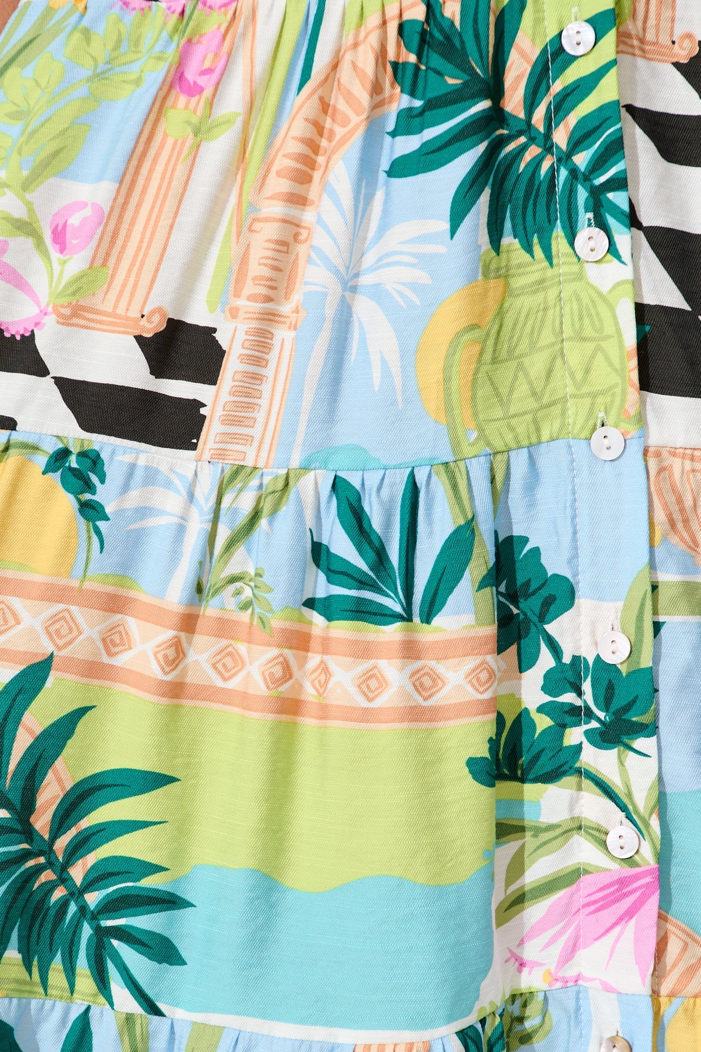 Lively Midi Dress in White Multi Print