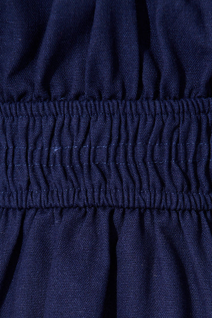 Rosella Top in Navy Linen Blend