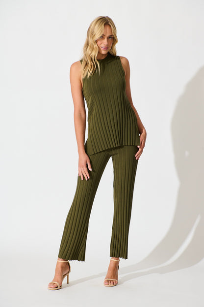 Solange Knit Top in Khaki