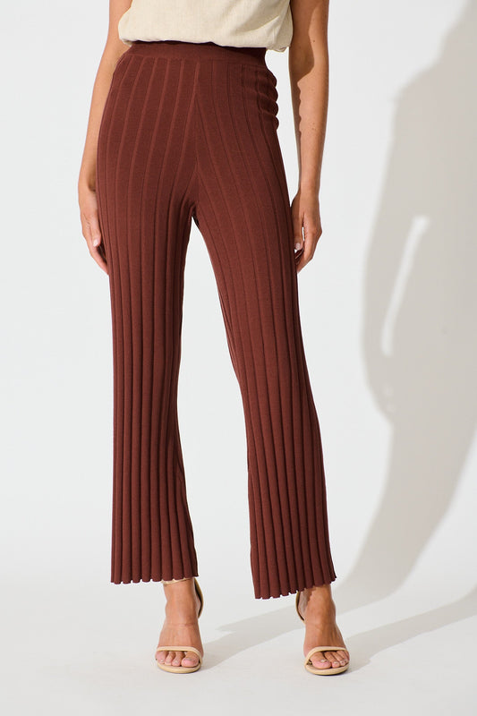 Soraya Knit Pant in Chocolate