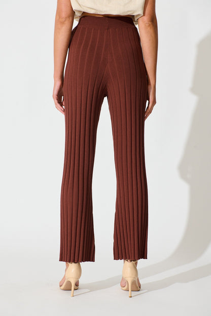 Soraya Knit Pant in Chocolate