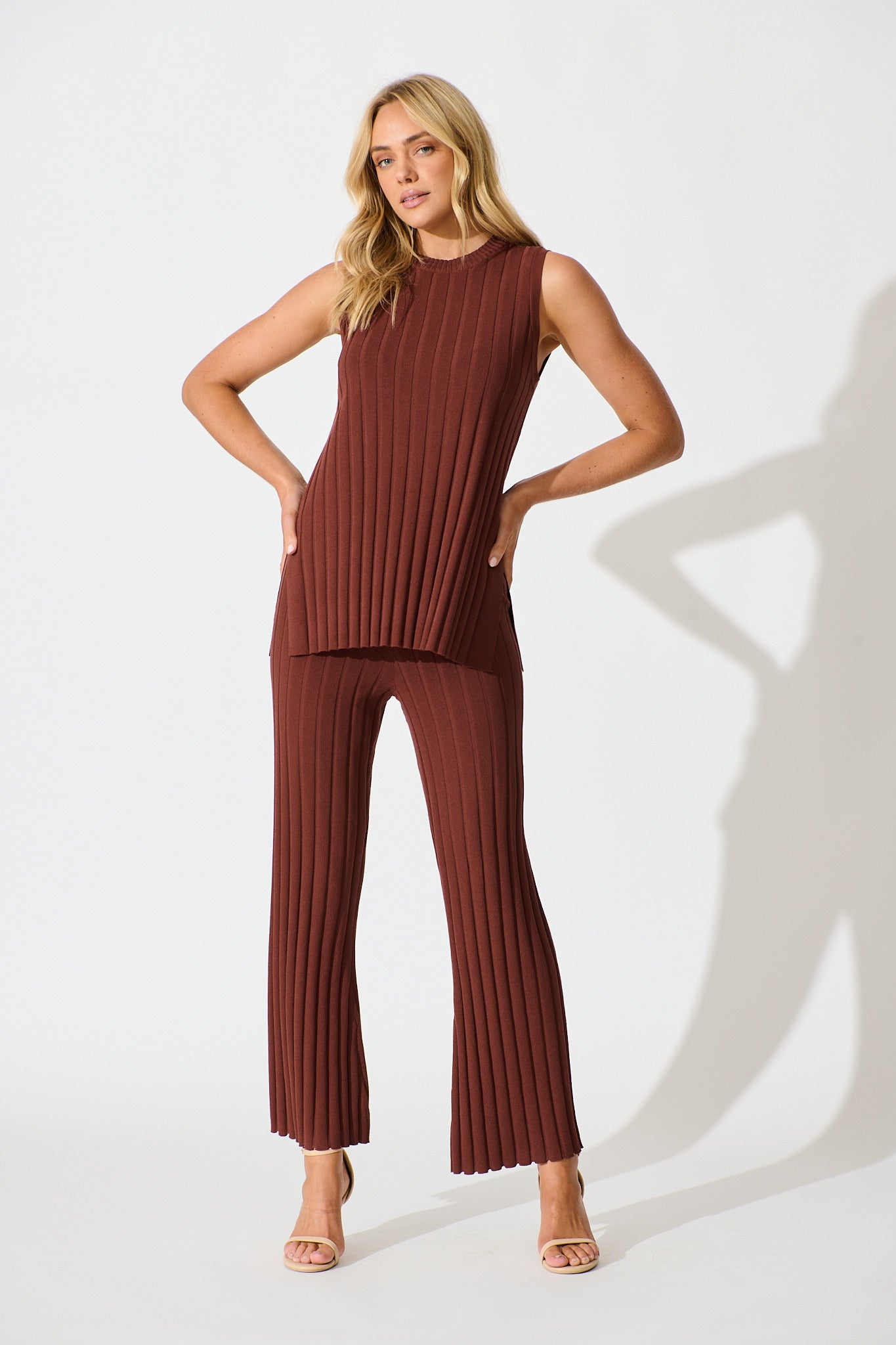 Soraya Knit Pant in Chocolate