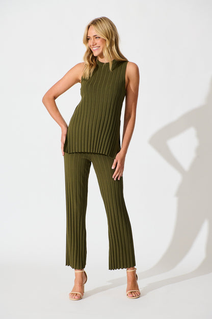 Soraya Knit Pant in Khaki