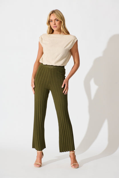 Soraya Knit Pant in Khaki