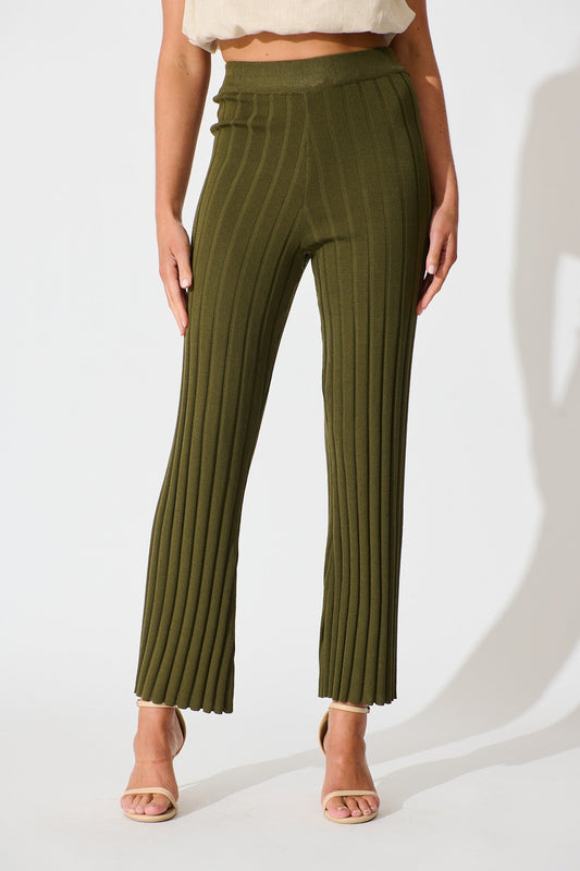 Soraya Knit Pant in Khaki