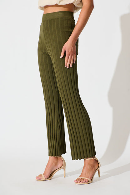 Soraya Knit Pant in Khaki