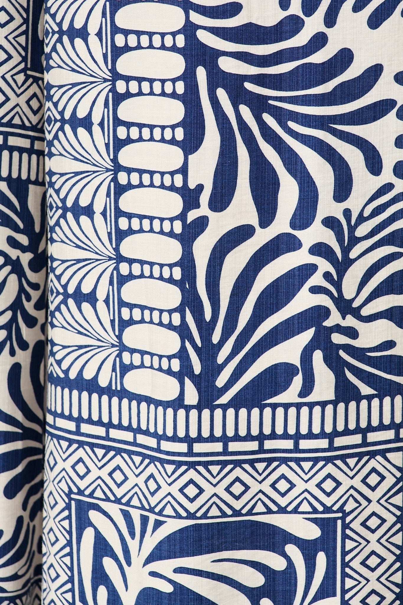 Goldie Wide Leg Pant in Navy and Cream Tile Print