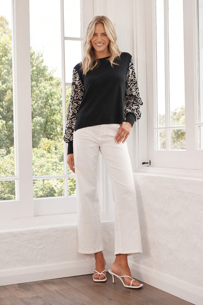 Yoko High Rise Relaxed Leg Jean In White Denim