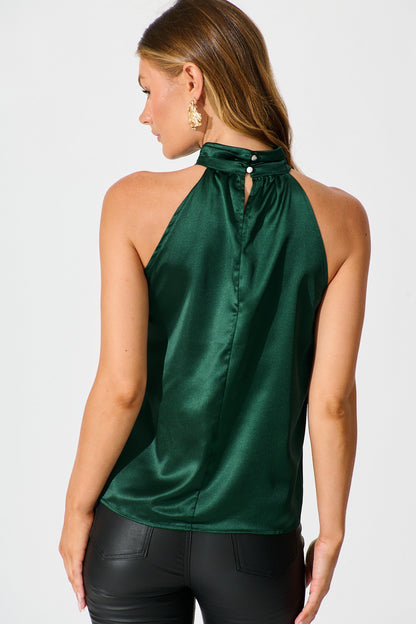 Amour Top in Emerald Satin
