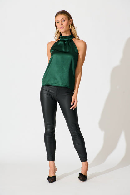 Amour Top in Emerald Satin