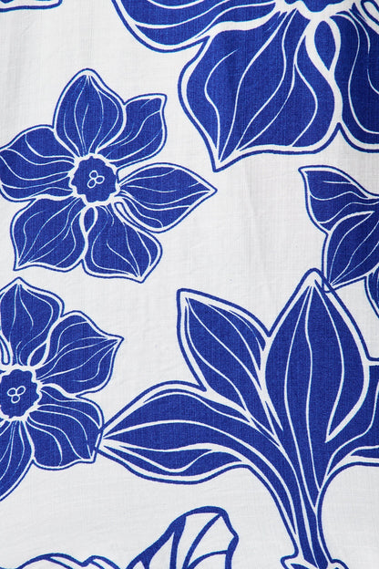 Colette Shirt in Cobalt Floral