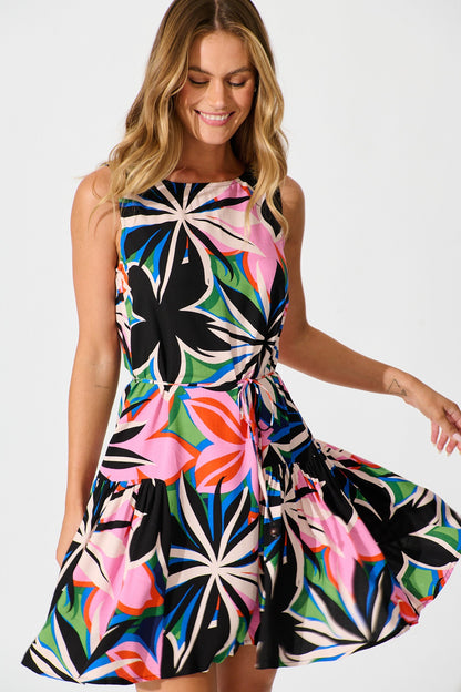 Rosita Dress in Black Multi