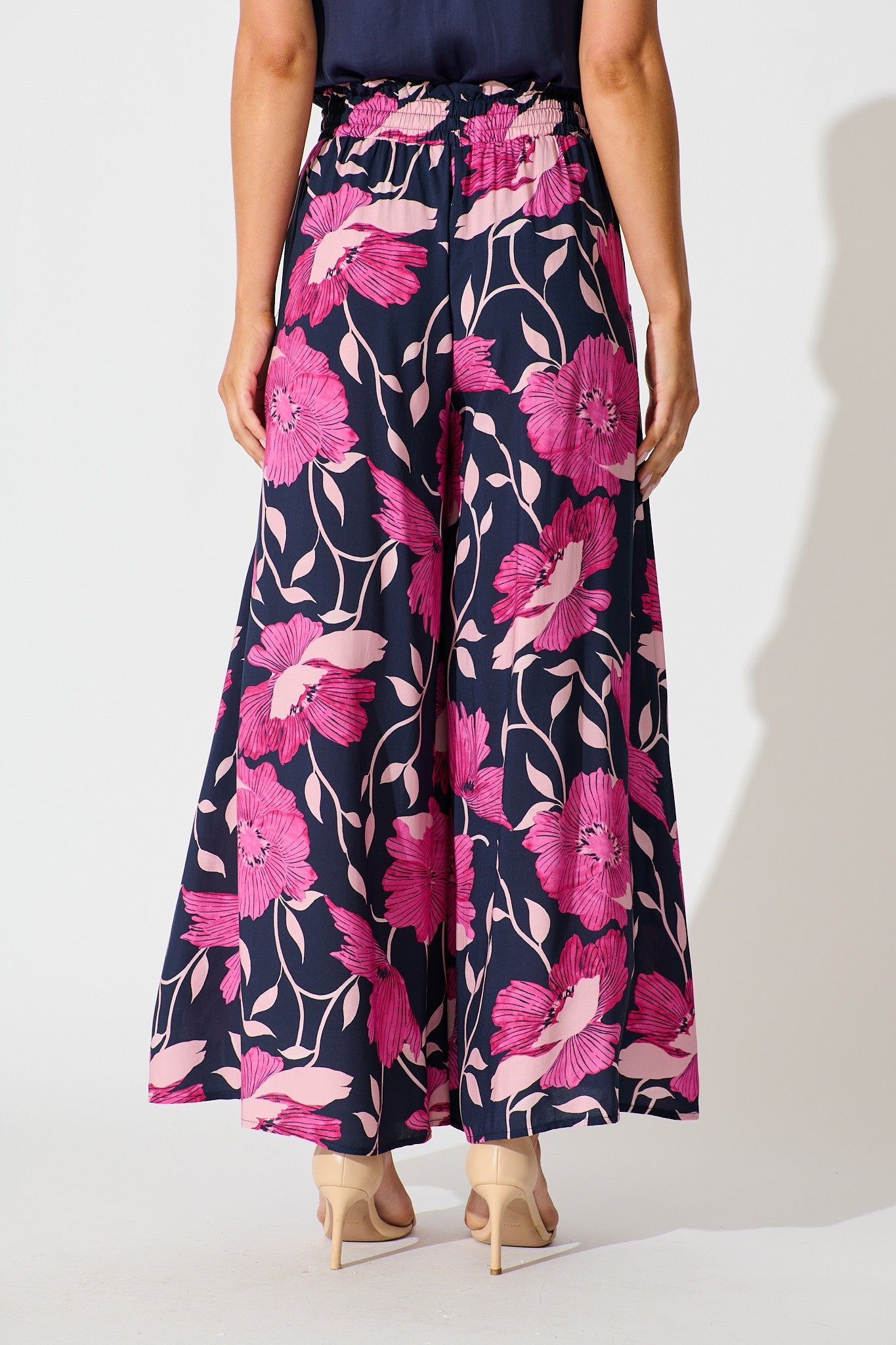 Pretoria Pant In Navy with Pink Floral