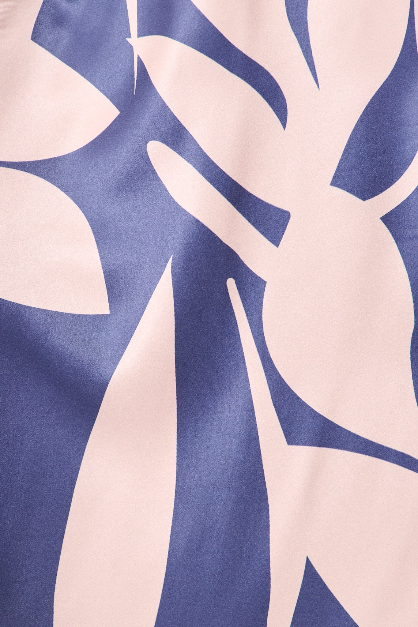 Kristel Shirt Dress In Navy With Blush Print Satin