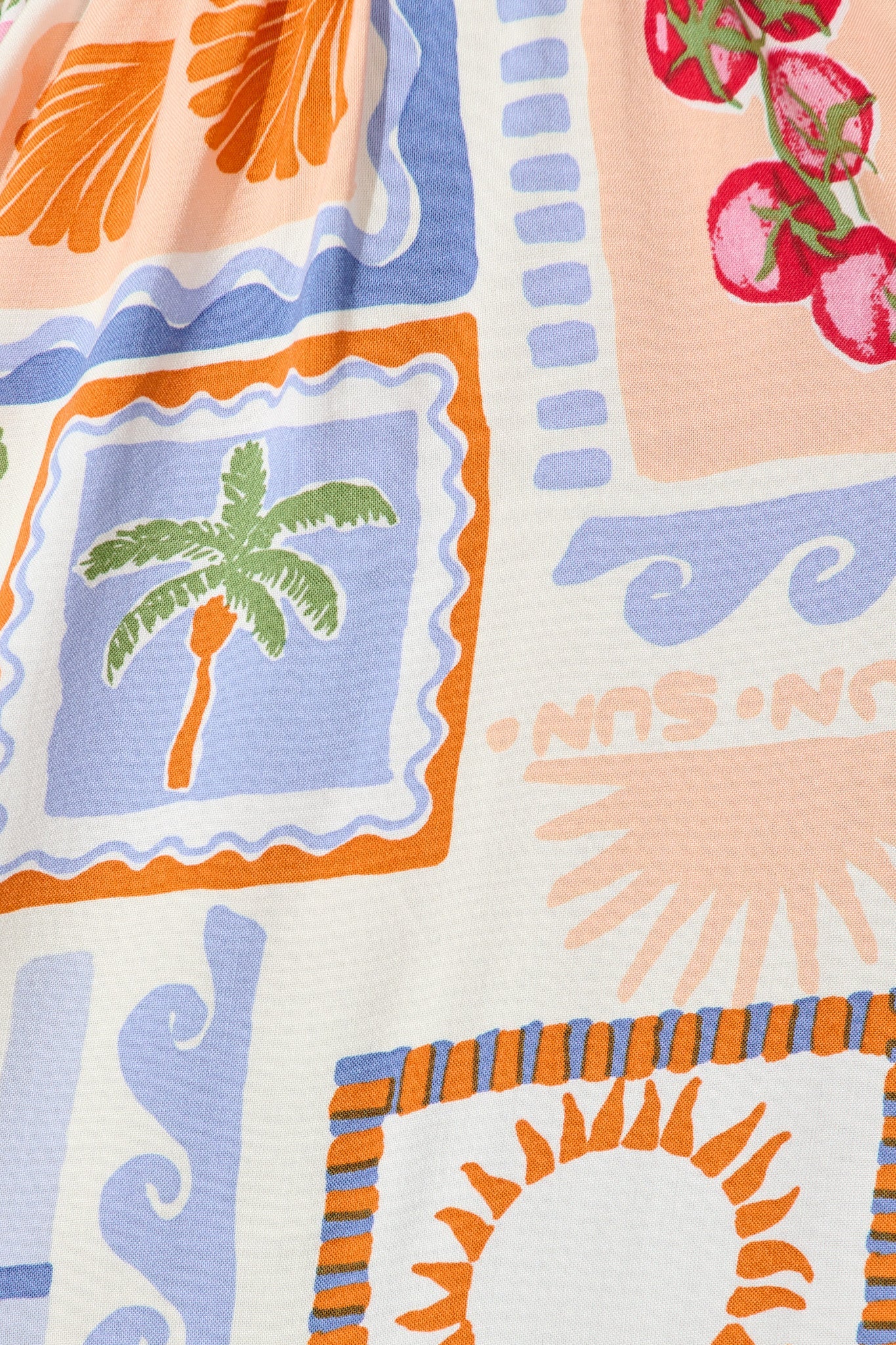 Tenaya Dress in White with Multi Print