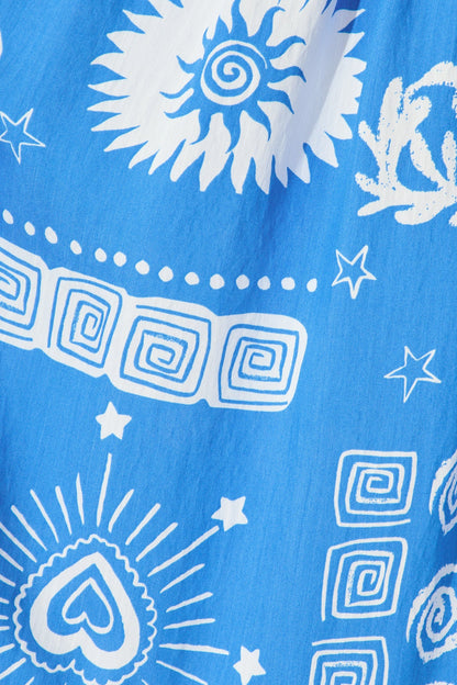 Alice Maxi Dress in Blue Print