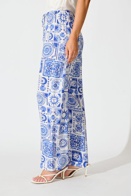 Chelsea Pant in Blue Print
