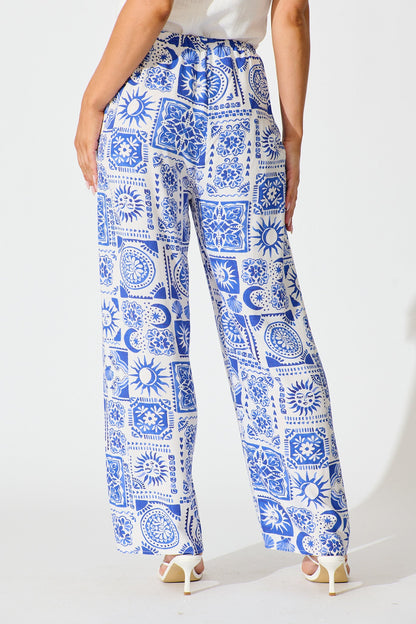 Chelsea Pant in Blue Print