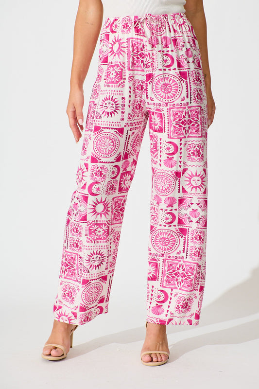Chelsea Pant in Pink Print