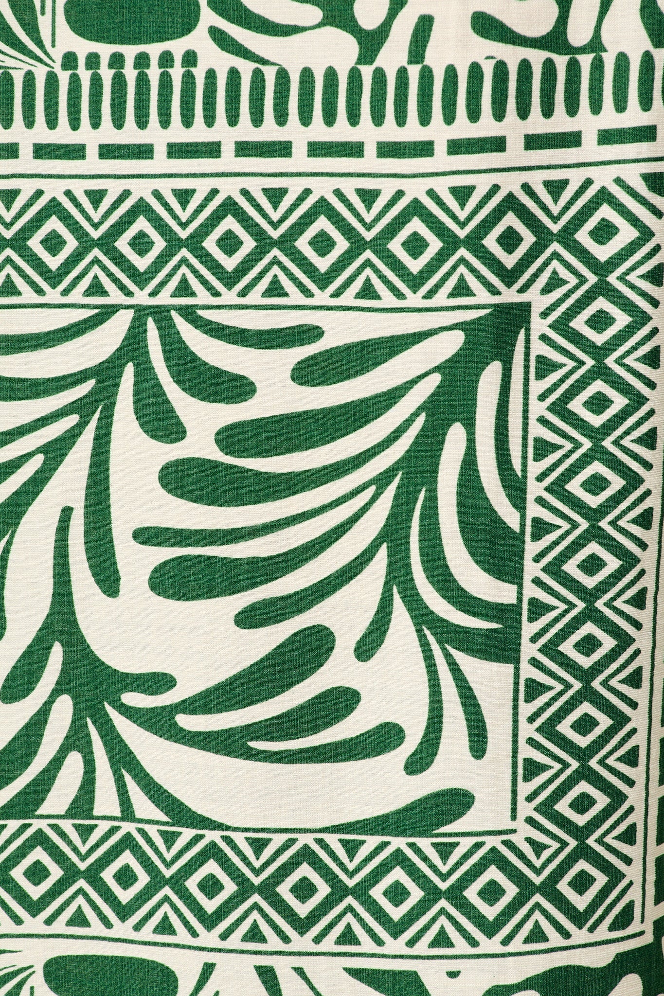 Goldie Wide Leg Pant in Green and Cream Tile Print