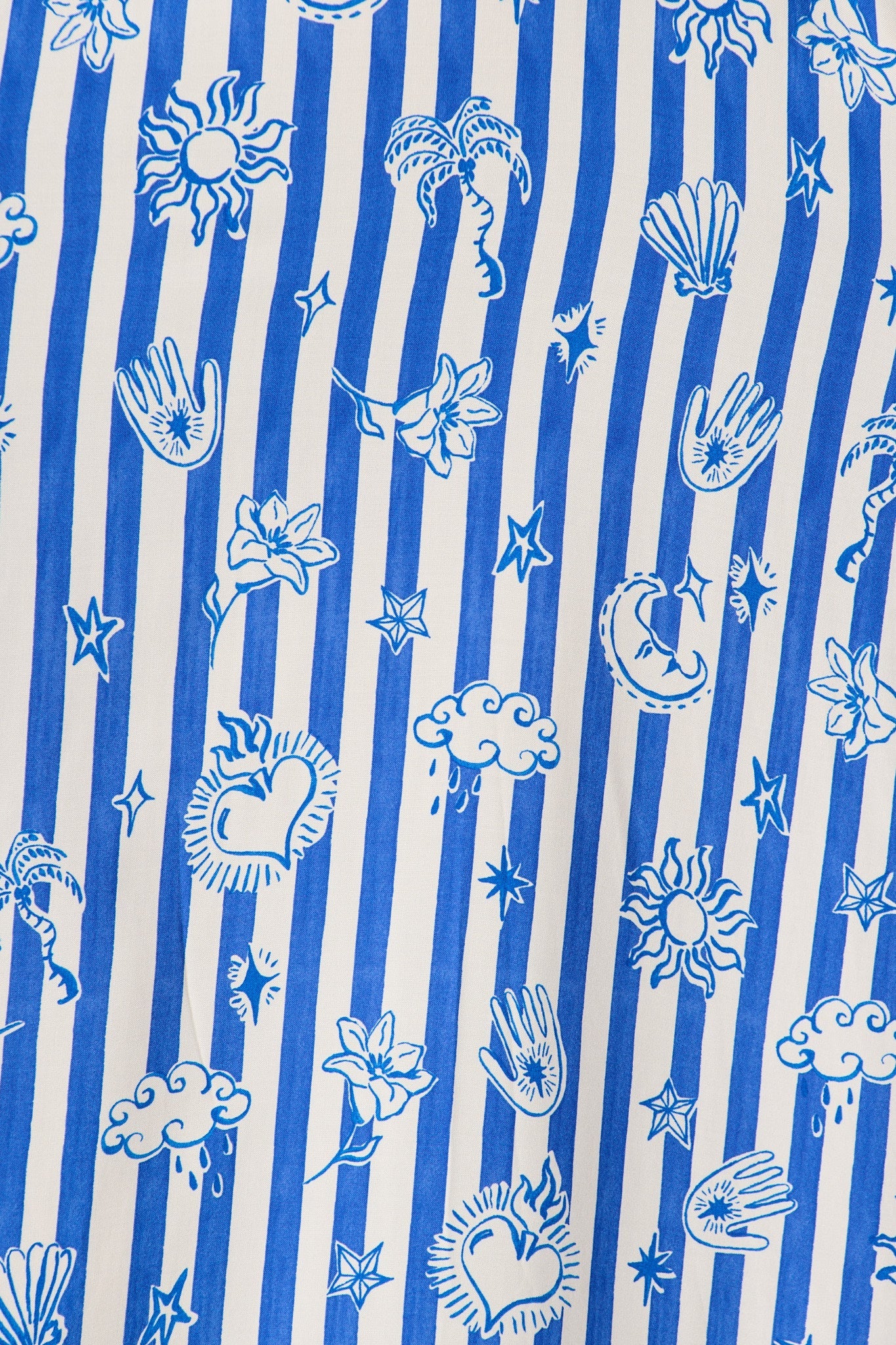 Willa Maxi Sundress in Blue and White Stripe Print