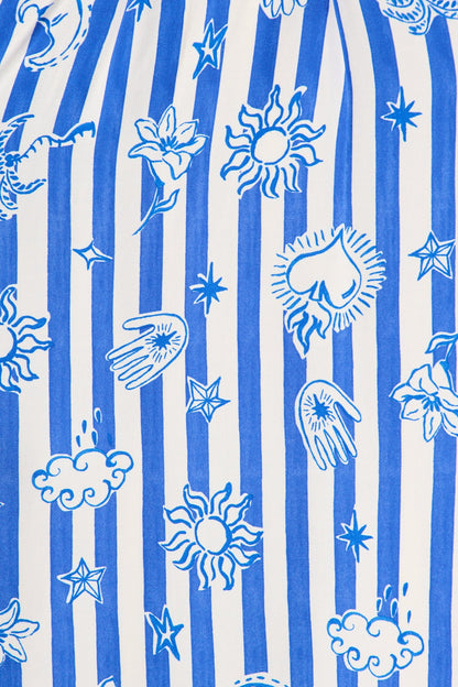 Eden Midi Shirt Dress in Blue and White Stripe Print