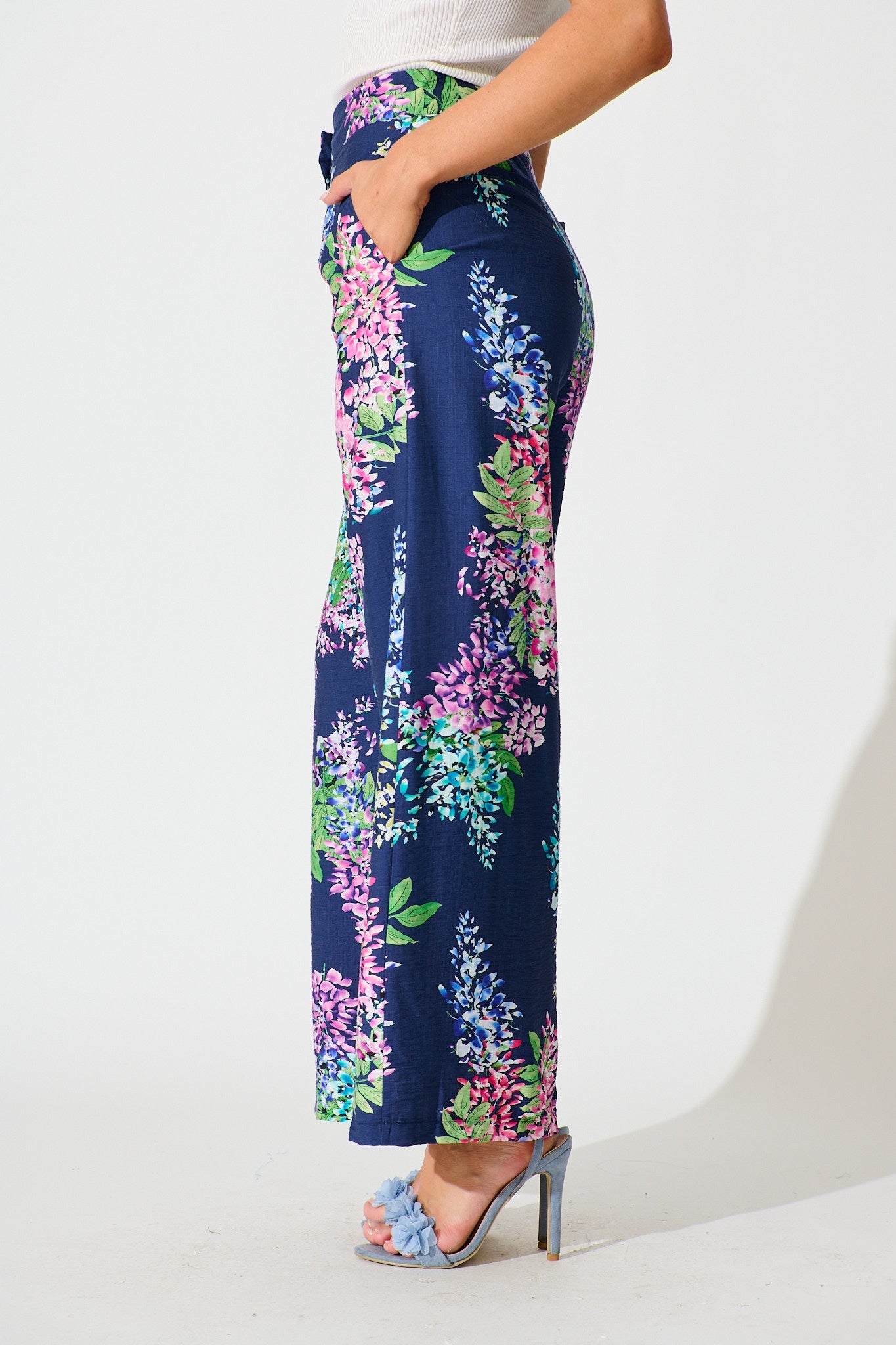 Aldridge Pant Navy Wisteria Print