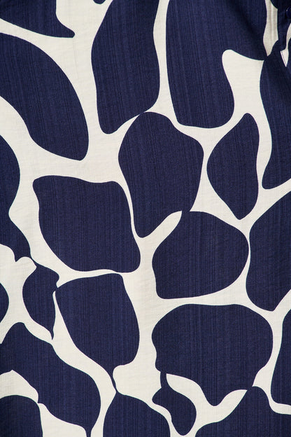 Sweet Talk Midi Shirt Dress in Navy and Cream Print