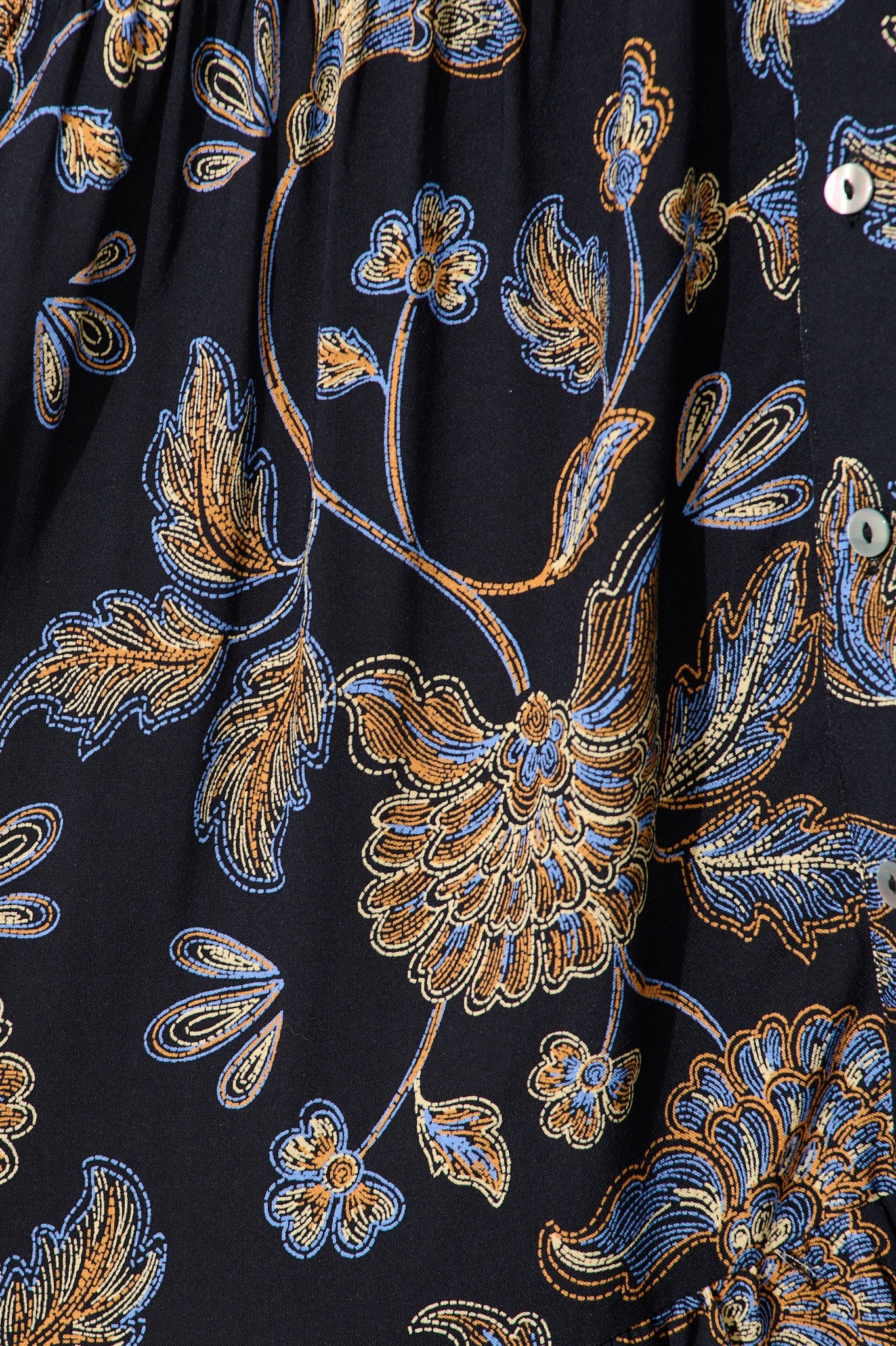 Jena Smock Dress in Black with Multi Floral Print