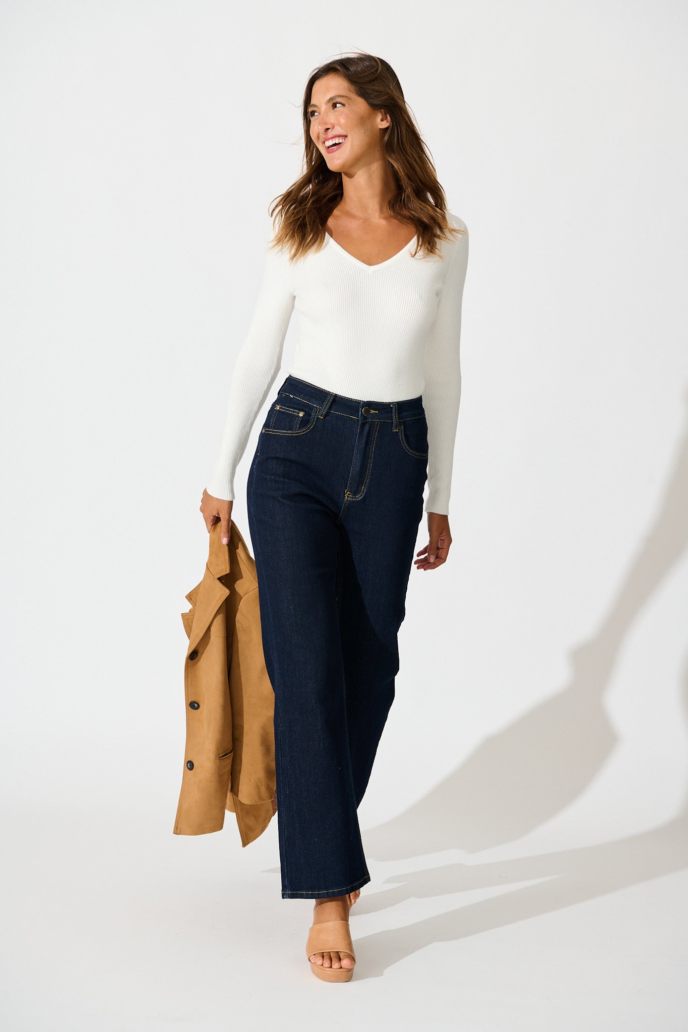 Levine Knit In White Cotton Blend