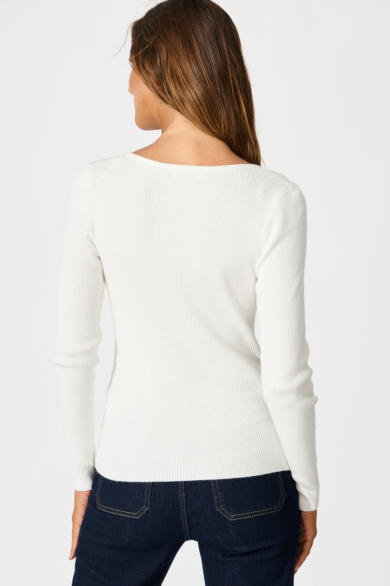 Levine Knit In White Cotton Blend