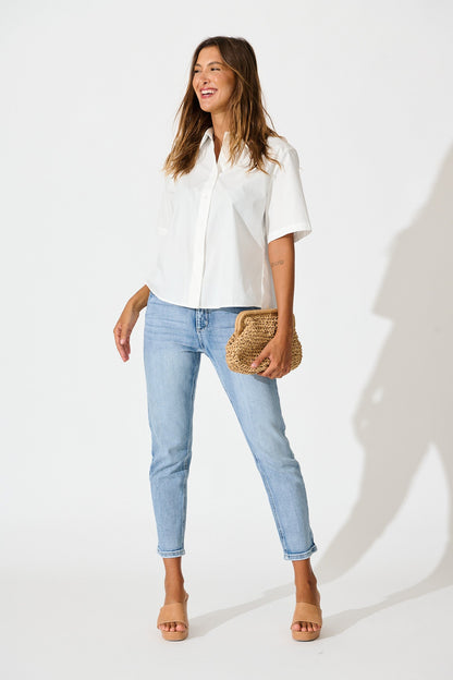 Carrie Shirt in White Cotton