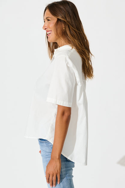 Carrie Shirt in White Cotton