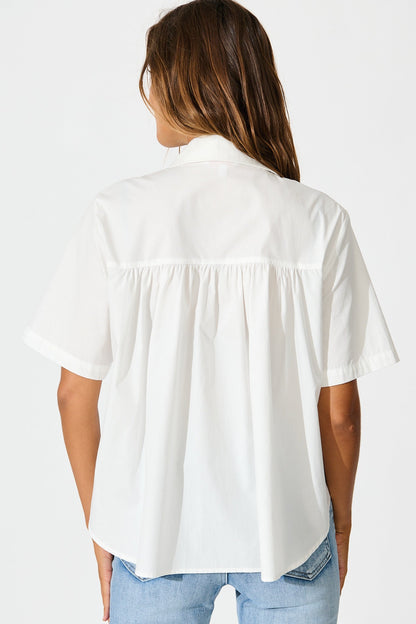 Carrie Shirt in White Cotton
