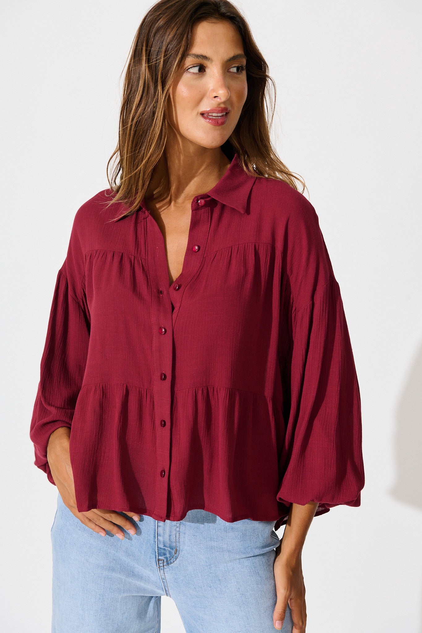 Luella Shirt in Wine