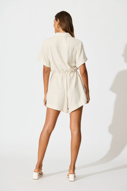 Bonito Playsuit in Oatmeal Linen Blend