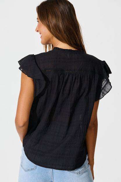 Donelle Shirt in Black Cotton
