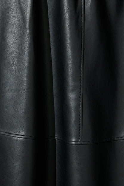 Let It Happen Midi Skirt in Black Leatherette