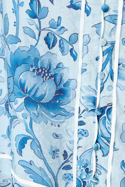 Darlington Midi Dress in Blue Floral