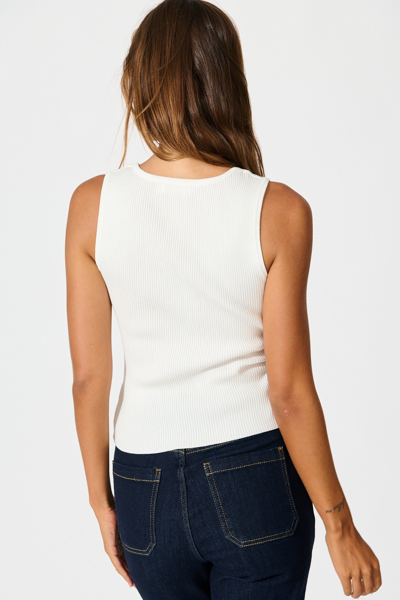 Radiant Tank Top in White Cotton Blend